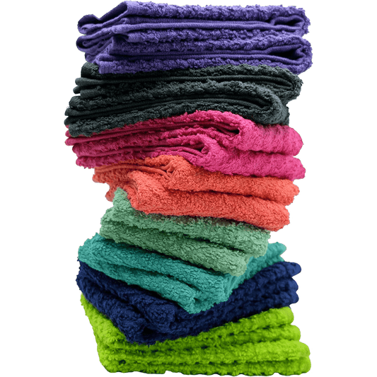 Zigzag Cotton Washcloths (12 x 12 Inches) - | 100% Cotton | 500 GSM | Pack of 24