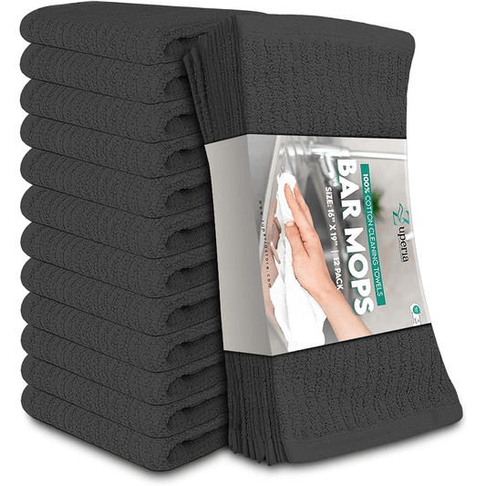 Bar Mop Towels Grey – 16" x 19" | 100% Ring-Spun Cotton | 32 Oz per Dzn