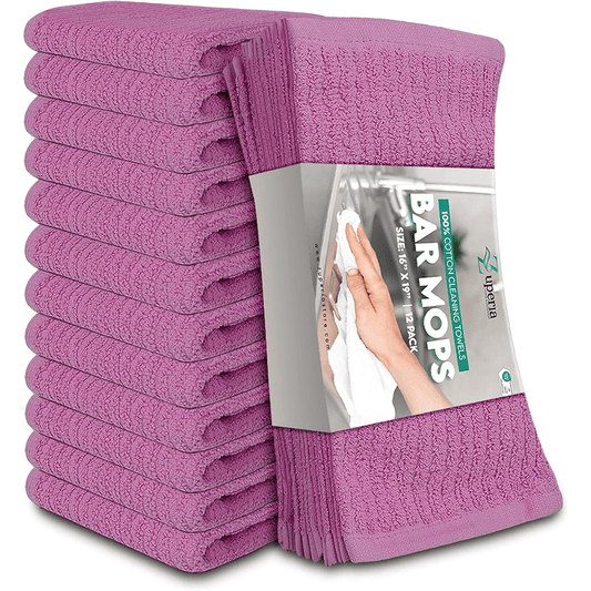 Bar Mop Towels Pink – 16" x 19" | 100% Ring-Spun Cotton | 32 Oz per Dzn