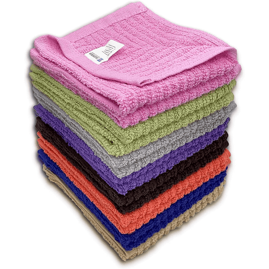 Premium Ribbed Bar Mops Multicolors – | 100% Cotton | 12" x 12" | 20 Oz per Dzn