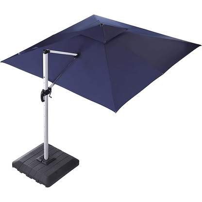 Cantilever Patio Umbrella (10x10 ft, Navy, Solar LED)