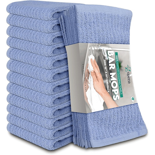 Bar Mop Towels Sky Blue – 16" x 19" | 100% Ring-Spun Cotton | 32 Oz per Dzn