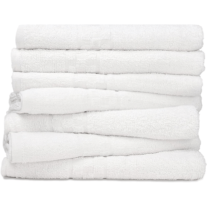 White Bath Towels (30x54 Inches) – 100% Cotton | 450 GSM | Pack of 7