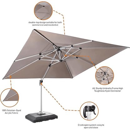 10x13 ft Cantilever Patio Umbrella - Beige