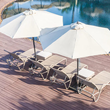 15ft Deluxe Patio Umbrella with Base - Coffee