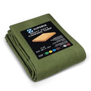 10 x 12 Olive Green Polyester Canvas Tarps - 14 Oz/ft