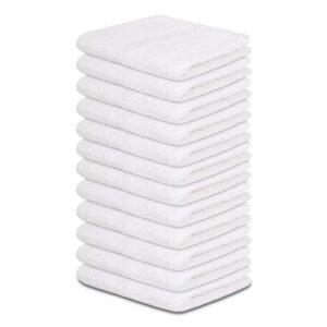Economy White Washcloths 12 x 12 Inches - .75 lb/dz