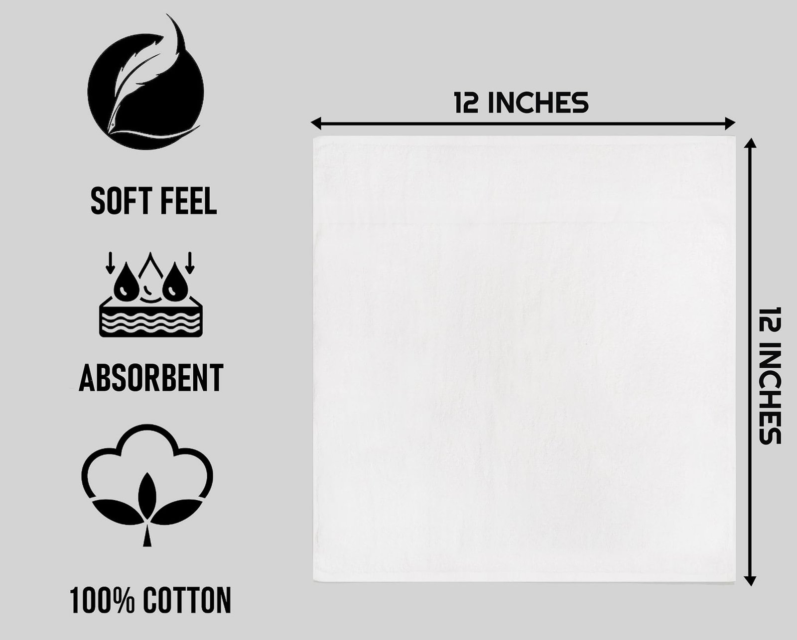 Economy White Washcloths 12 x 12 Inches - .75 lb/dz - Image 4