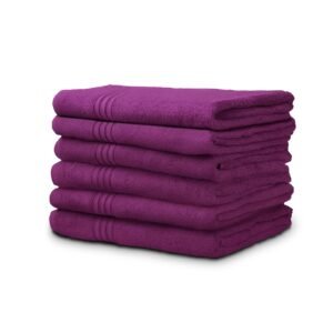 Premium Purple Bath Towels 27 x 54 Inches - 500 GSM (6 Pack)