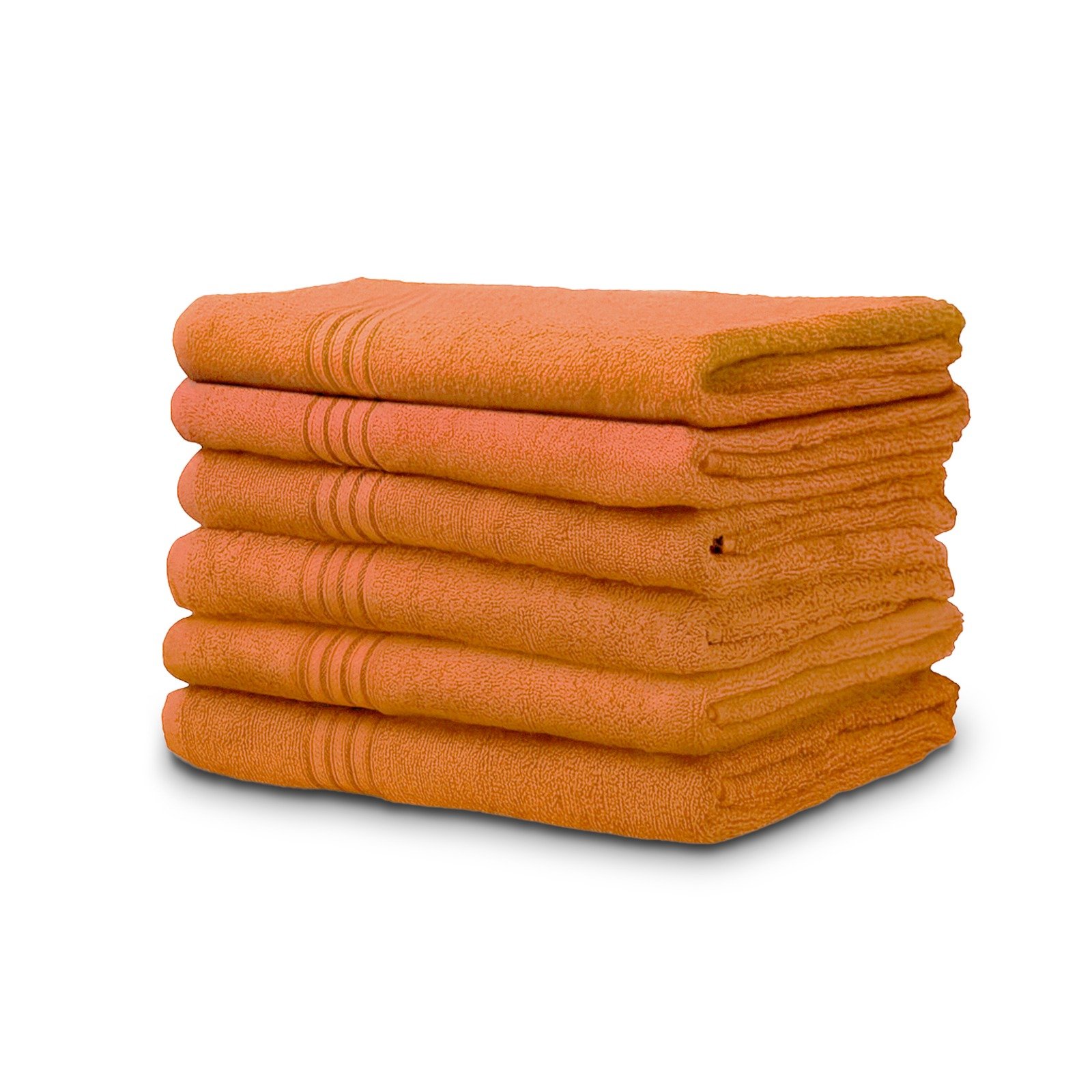 Premium Orange Bath Towels 27 x 54 Inches - 500 GSM (6 Pack)