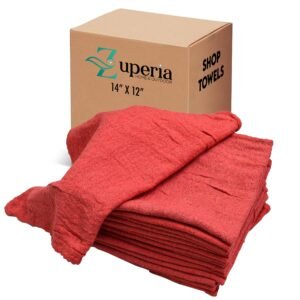 14 x 12 Red Cotton Shop Rags - Pack of 100