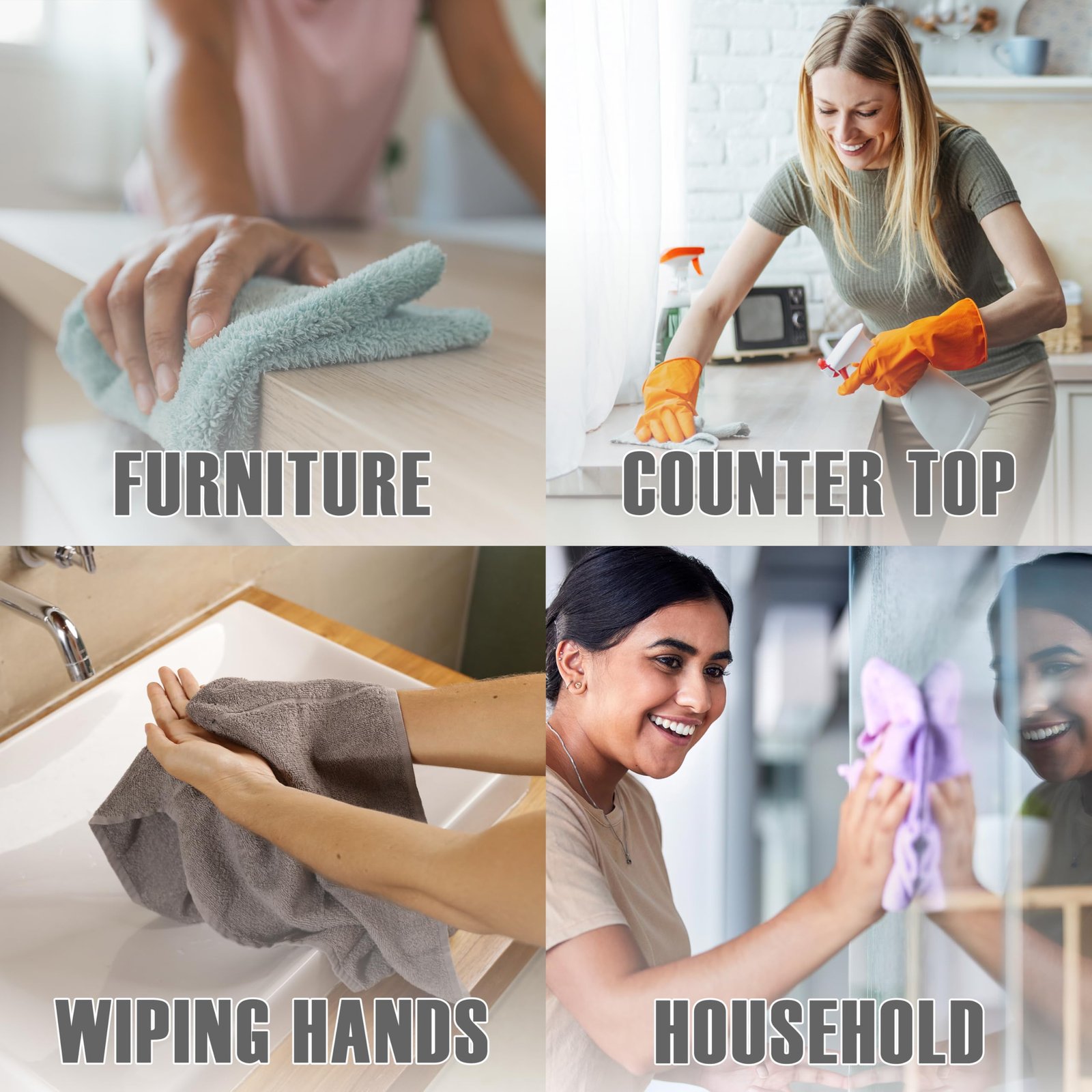 16 x 19 Premium Grey Ribbed Barmop Towels - 32 Oz/dz - Image 5