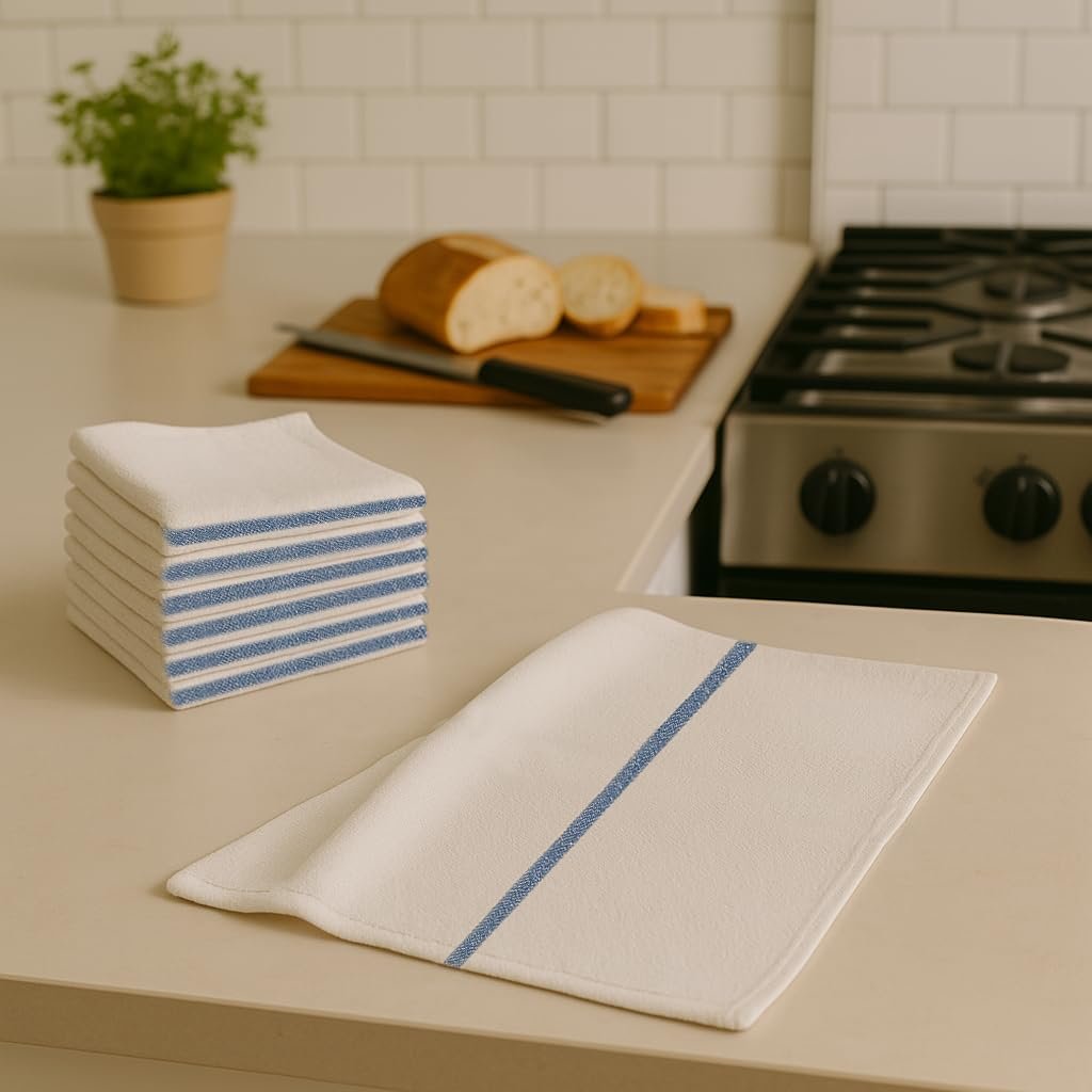 16 x 19 Blue Stripe Terry Barmops - 28 Oz/dz - Image 4