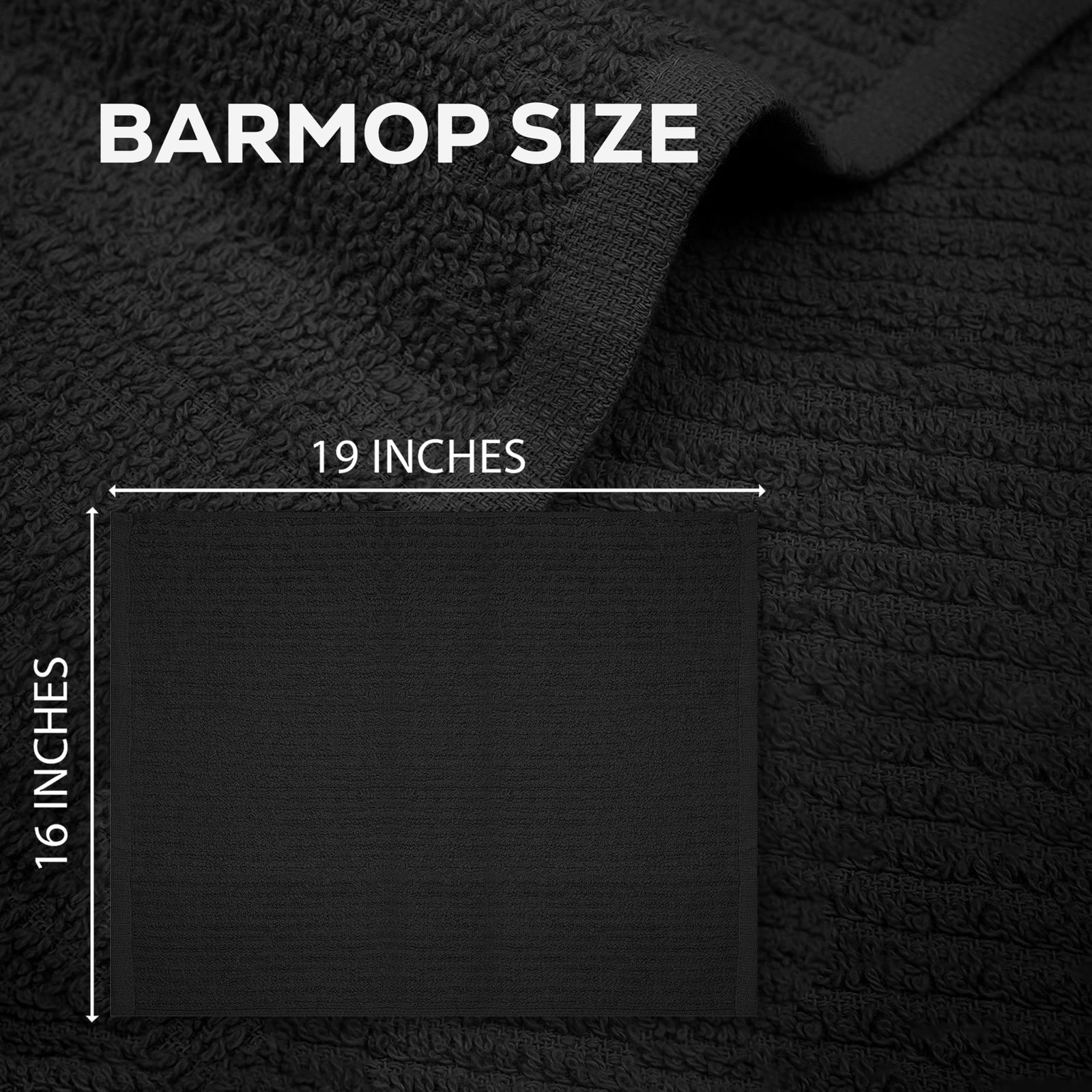 16 x 19 Premium Grey Ribbed Barmop Towels - 32 Oz/dz - Image 4