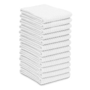 16 x 19 Premium White Ribbed Barmop Towels - 32 Oz/dz