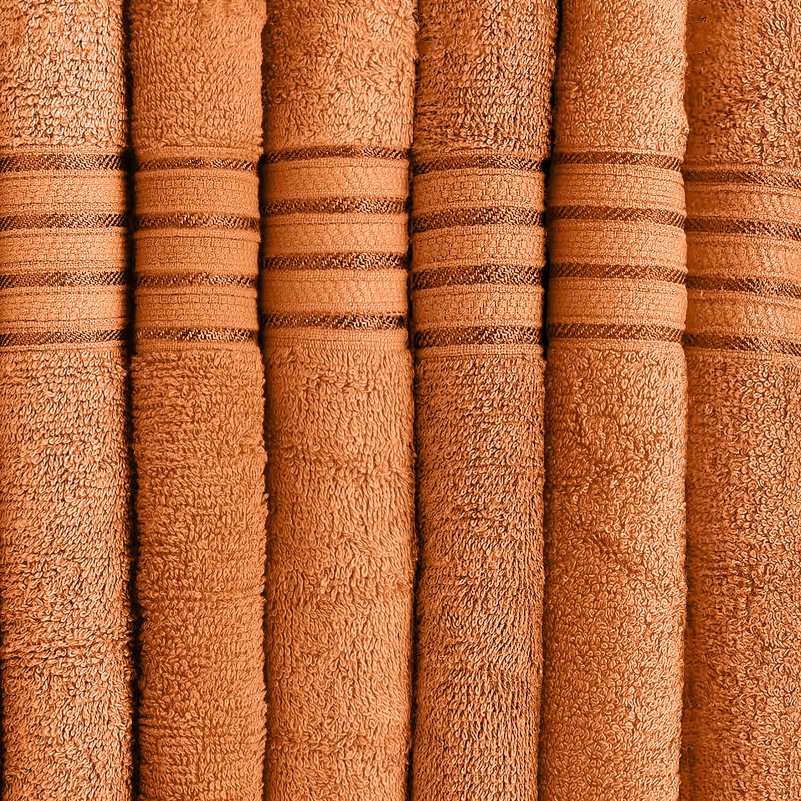 Premium Orange Bath Towels 27 x 54 Inches - 500 GSM (6 Pack) - Image 3