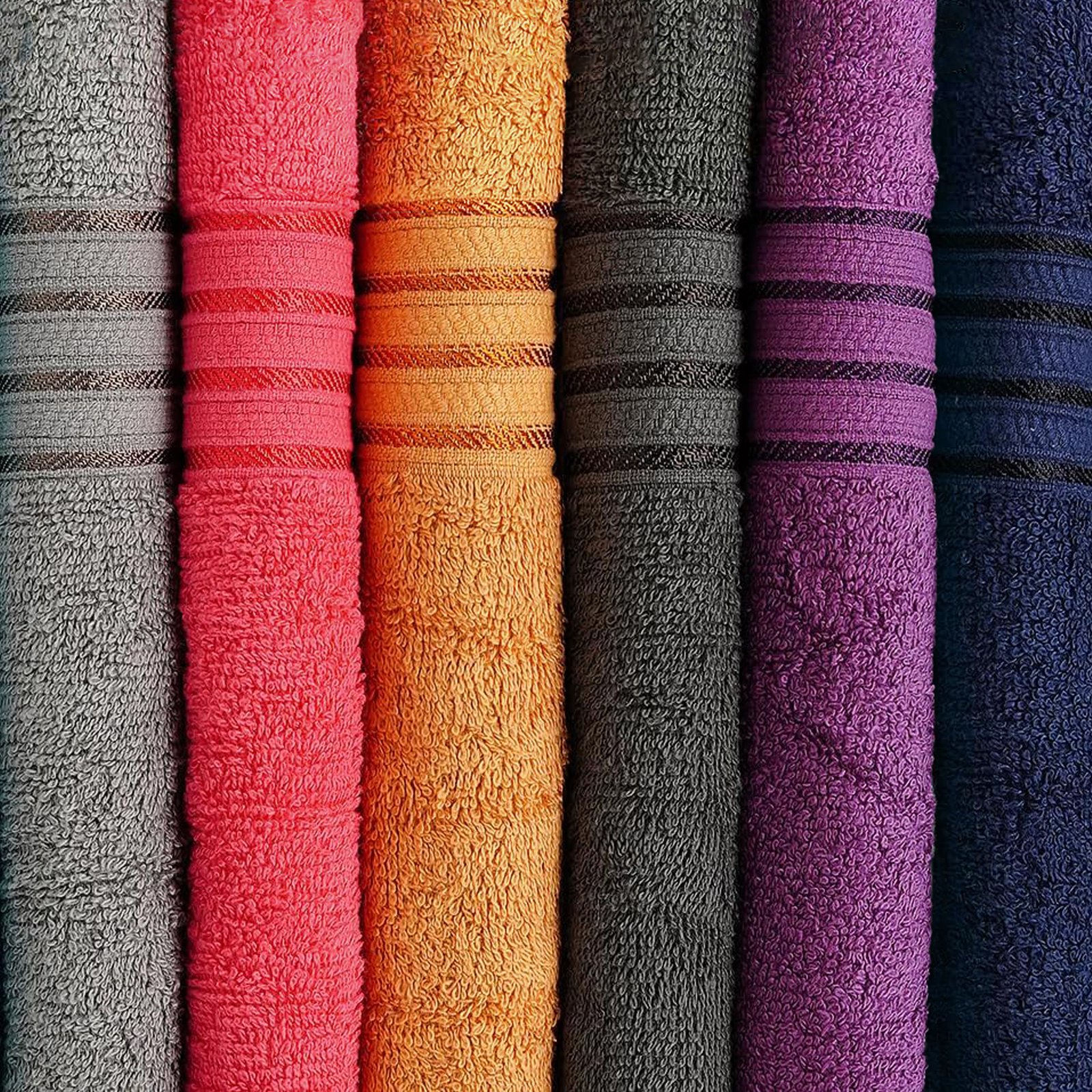 Premium Multicolor Bath Towels 27 x 54 Inches - 500 GSM (8 Pack) - Image 3