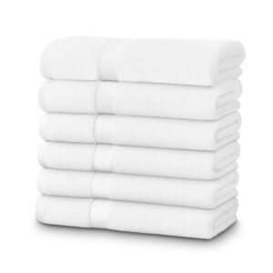 Standard White Bath Towels 30 x 60 Inches - 500 GSM (12 Pack)