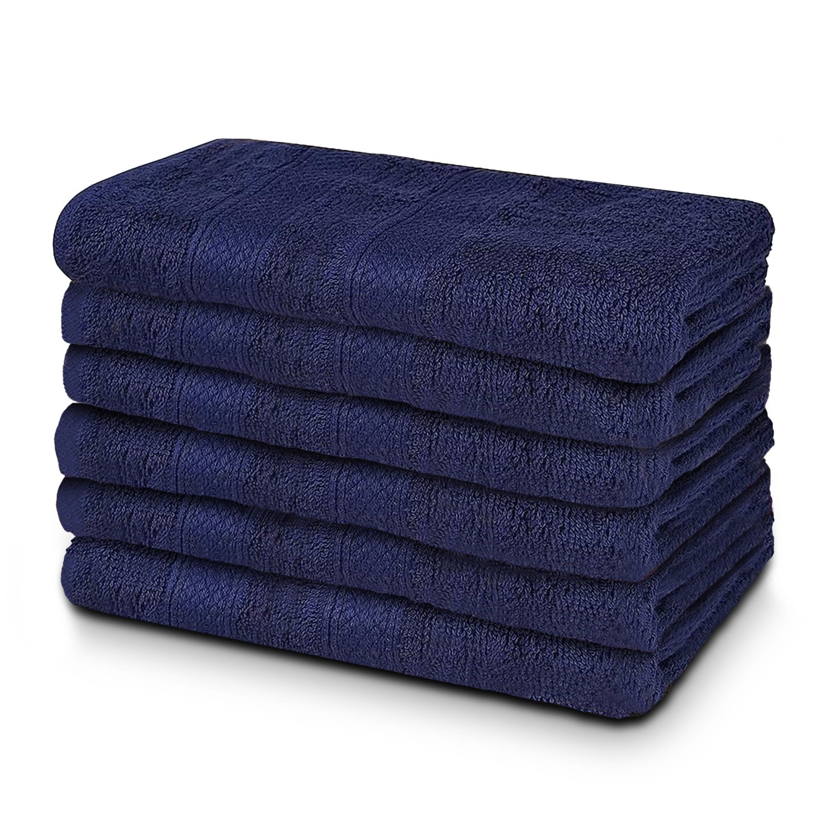 Premium Navy Blue Hand towels 16 x 28 Inches - 4lbs/dz (6 Pack)