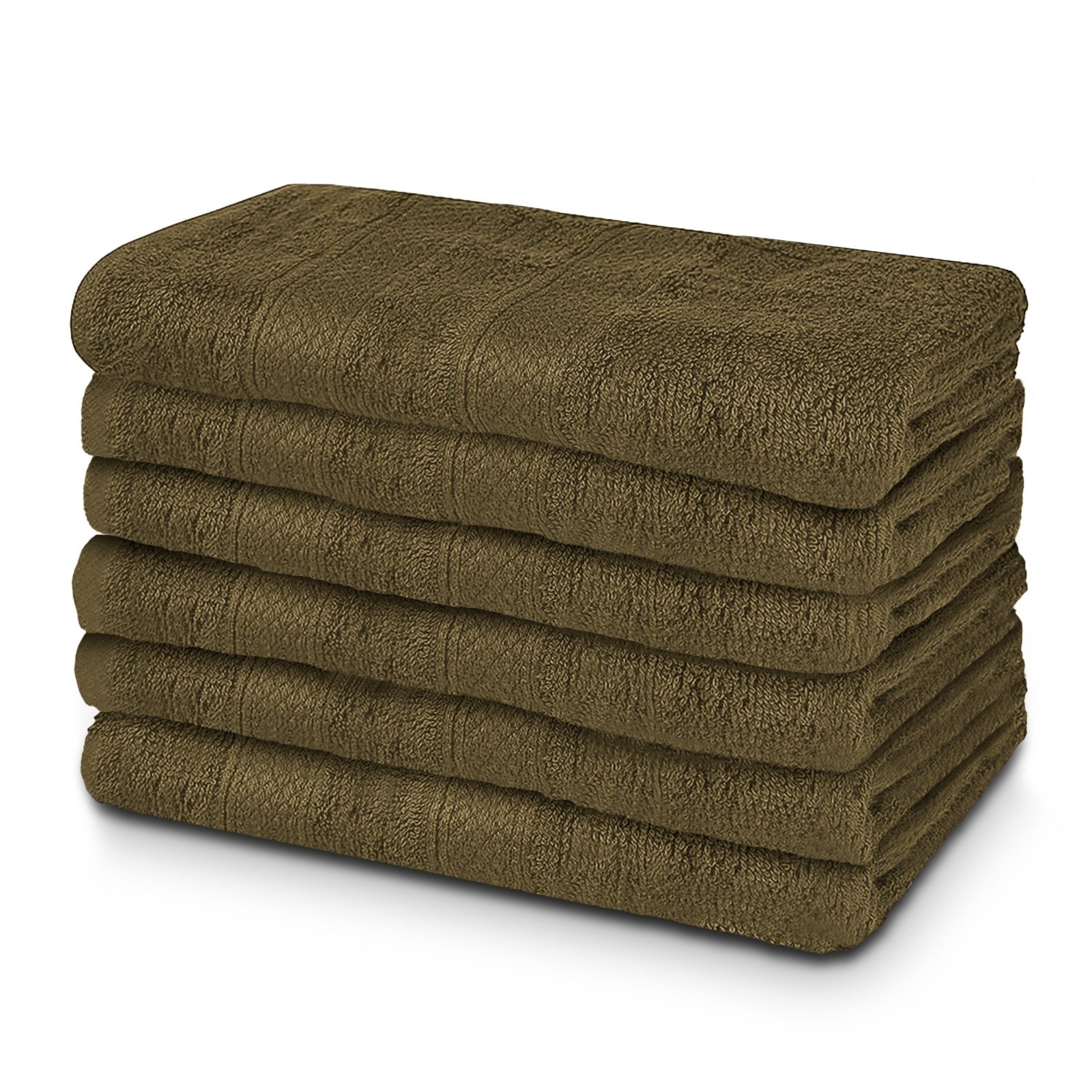 Premium Olive Green Hand towels 16 x 28 Inches - 4lbs/dz (6 Pack)