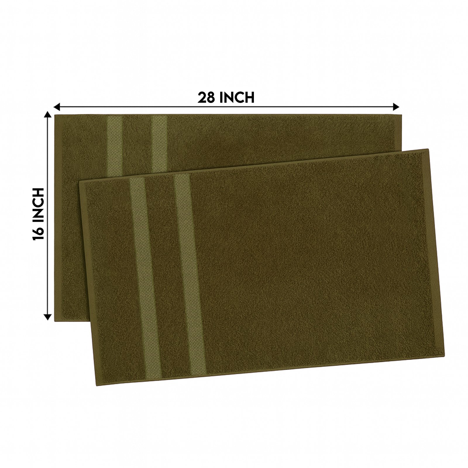 Premium Olive Green Hand towels 16 x 28 Inches - 4lbs/dz (6 Pack) - Image 4