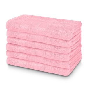 Premium Pink Hand towels 16 x 28 Inches - 4lbs/dz (6 Pack)