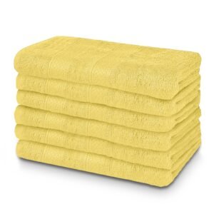 Premium Yellow Hand towels 16 x 28 Inches - 4lbs/dz (6 Pack)