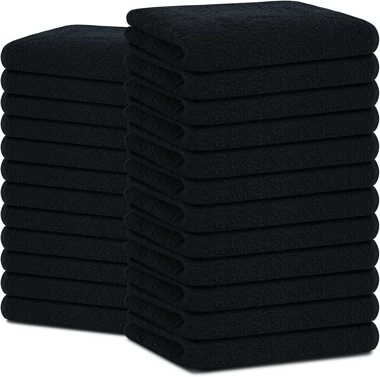 Black Salon towels 16 x 27 - 450 GSM (12 Pack)