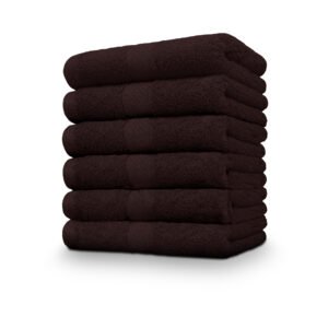 Premium Brown Washcloths 12 x 12 Inches - 500 GSM (6 Pack)