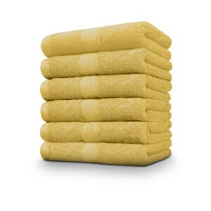 Premium Yellow Washcloths 12 x 12 Inches - 500 GSM (6 Pack)