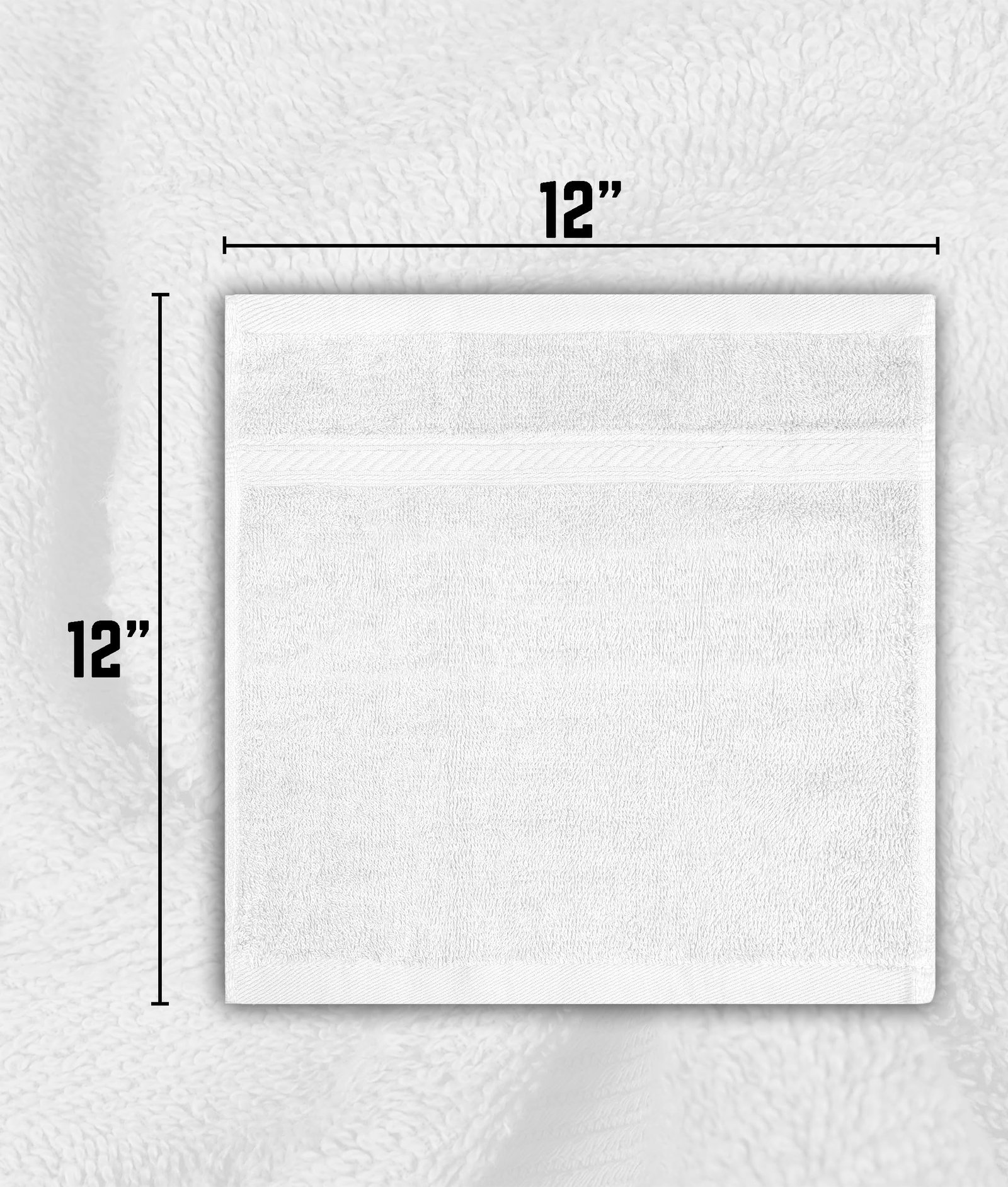 Standard White Washcloths 12 x 12 Inches - 1 lb/dz - Image 3