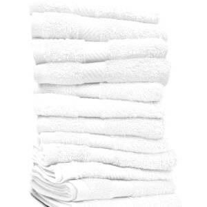 Standard White Washcloths 12 x 12 Inches - 1 lb/dz